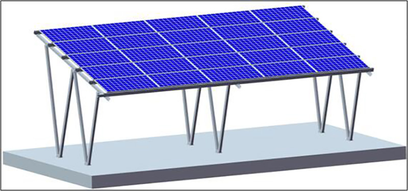 sistema di montaggio per posto auto coperto solare