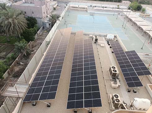 Sistema di scaffalature solari sul tetto del Bahrain 1100kw