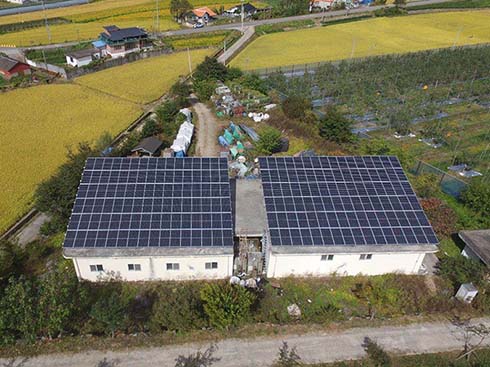 Cassa del sistema di racking solare del tetto piano della Corea del Sud 68kw